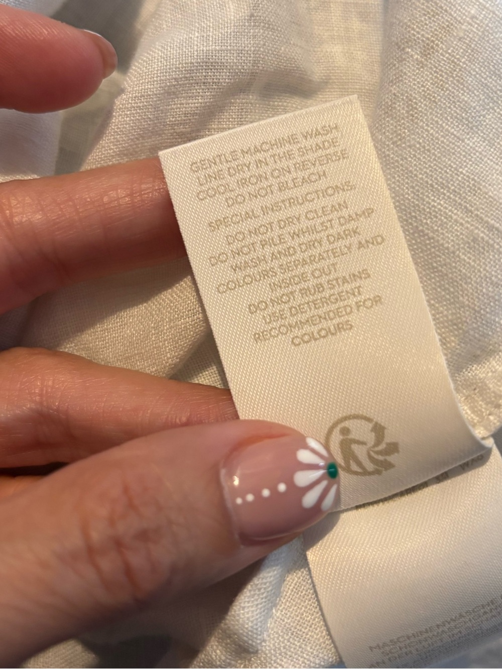 Boden White Linen Gold Palm Leaf Print V-Neck Cap Sleeve Top Size 8 - Picture 8 of 8